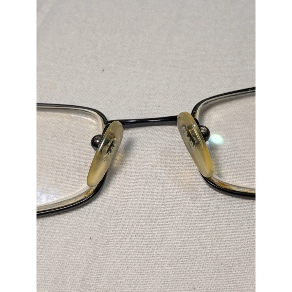 Mens Unisex Prada Eyeglasses Full Frame Wire Rim Rectangle Black VPR 65G 1B0-101